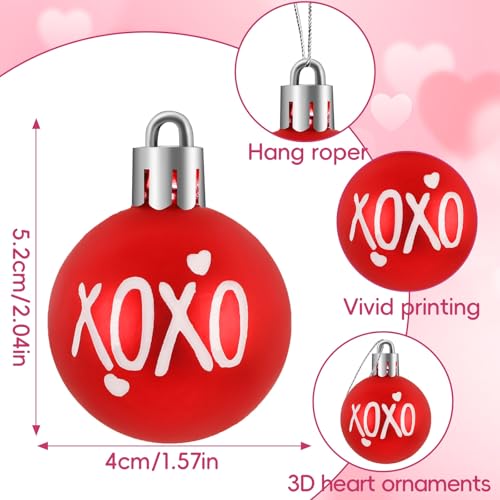 24Pcs Valentine's Day Ball Ornaments (24 Count)