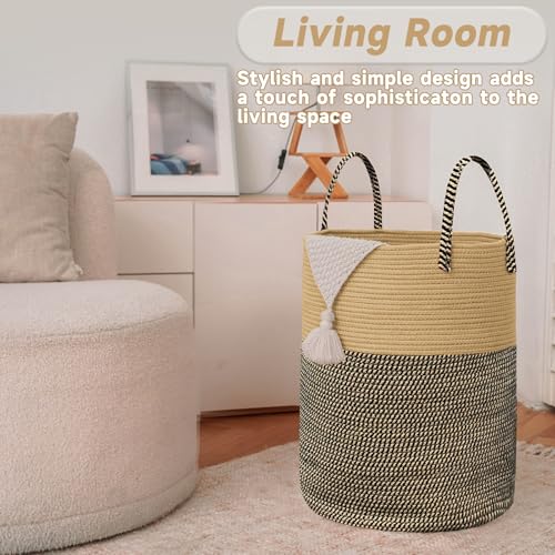 60L Cotton Rope Laundry Basket Hamper