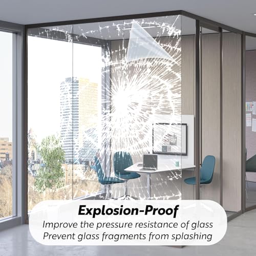 Security Safety Shatterproof Window Film 4 Mil Clear 23.6x78.7in