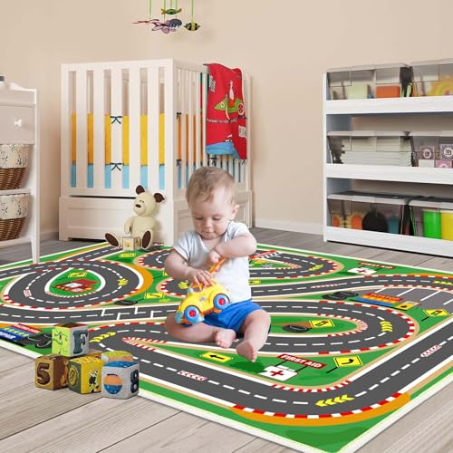 Kids Rug Playmat City Life Playroom Rug Activity Mat for Kids Toy Car Kids Carpet for Playroom Living Room (24 Sq Ft)