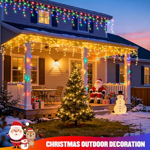 Color Changing Icicle Lights for Outside (38.8 Foot)