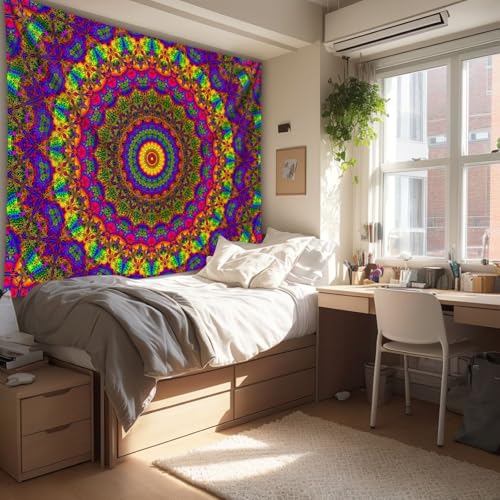 Blacklight Mandala Boho Tapestry