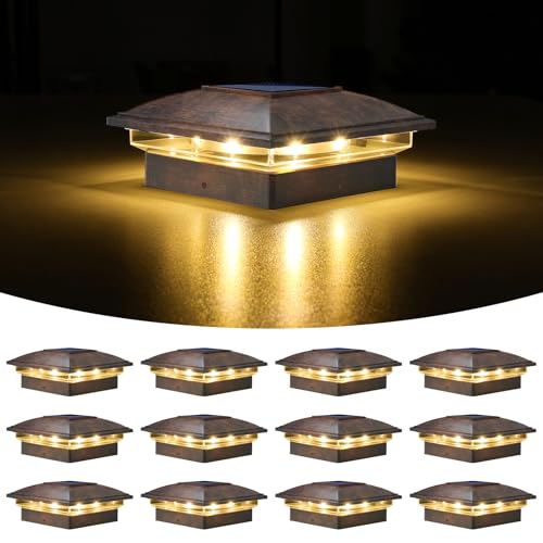 Brushed Copper Solar Post Cap Lights (16 Count)