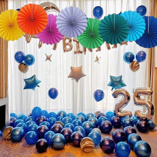 Morange Party Decorations Morange Hanging Paper Fans Set 8pcs