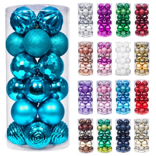 60mm 2.36" Christmas Ball Ornaments Shatterproof Christmas Ornaments Set Decorations for Xmas Tree Balls (24 Count)
