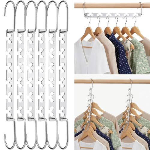 Space Saving Hangers for Clothes 6 Pack (6 Count)