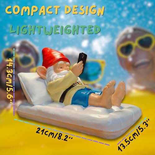 Relaxing Pool Gnome with Smartphone