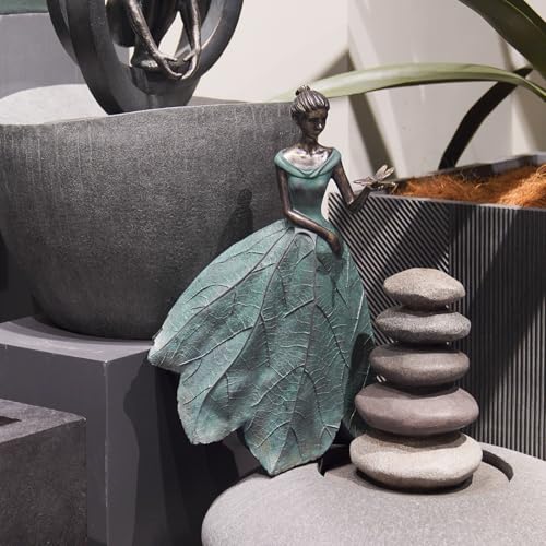 Fairy Statue Leaf Angel Girls with Dragonfly