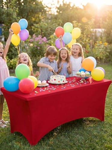 Spandex Table Cloth 2 Pack [6FT (2 Count)