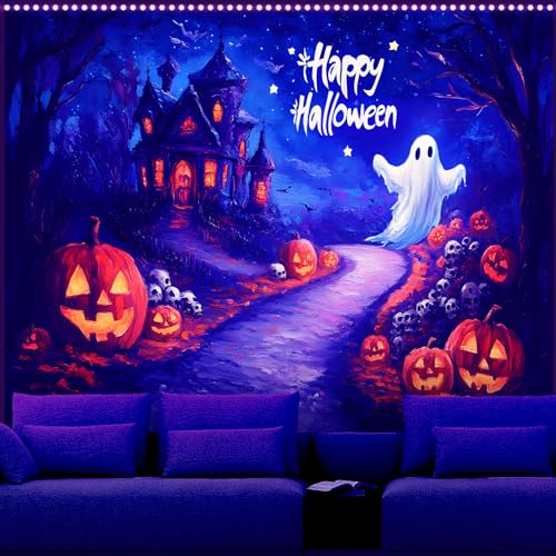 UV Reactive Halloween Tapestry
