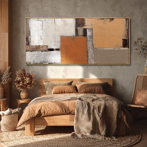Modern Wood Wall Decor Geometric Wall Art Abstract Decorative Painting 32"x70" Large Pictures for Bedroom Decorations for Office