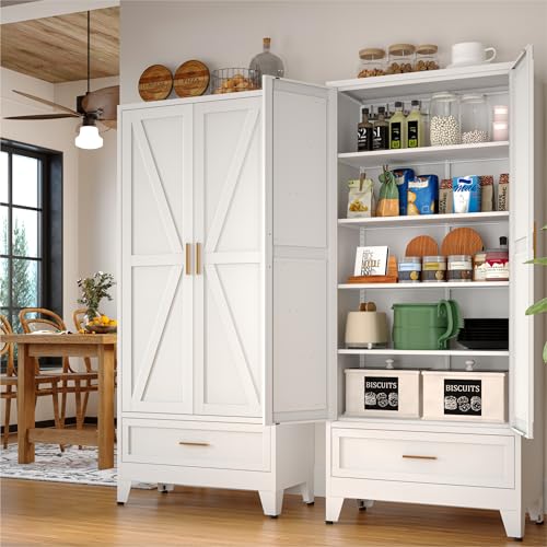 71 "Farmhouse Metal Filing Cabinet with a Drawer and 4 Adjustable Shelves