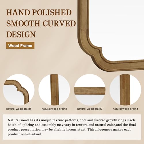 30" x 48" Wood Bathroom Mirror for Wall Mounted
