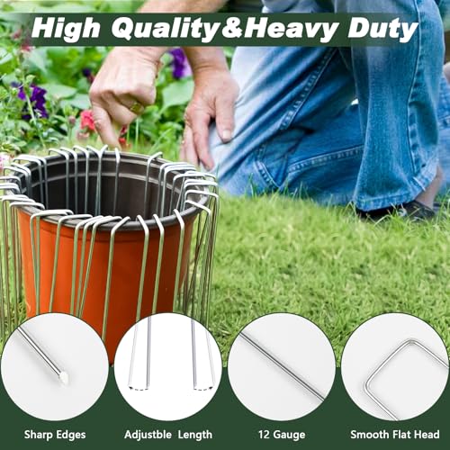 4 Inch 50 Pack Galvanized Landscape Staples 12 Gauge Anti (50 Count)