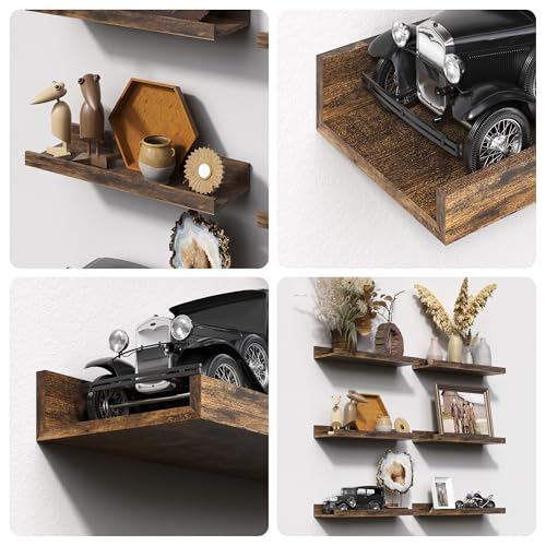 Floating Shelves for Wall Decor and Storage (6 Count)