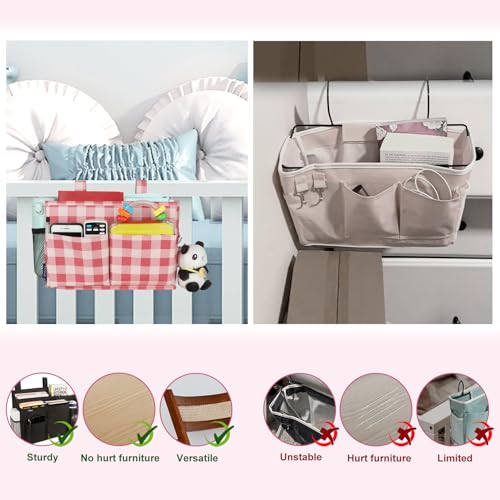 Bedside Caddy Hanging Bed Organizer Storage Bag Pocket for Bunk and Hospital Beds