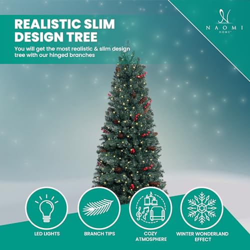 Belen 7.5ft Pencil Christmas Tree Prelit pre