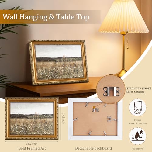 Vintage Gold Framed Wall Art for Home Decor