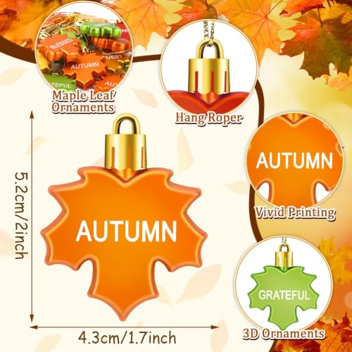 24 Pcs Fall Tree Ornaments Maple Leaf Thanksgiving Decorations (24 Count)