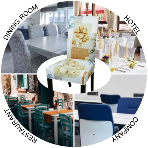 Pattern Chair Covers for Dining Room Set of 4
