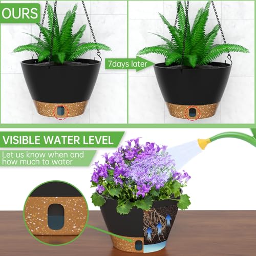 2 Pack 8 Inch Hanging Planters for Indoor Plants (72 Count)