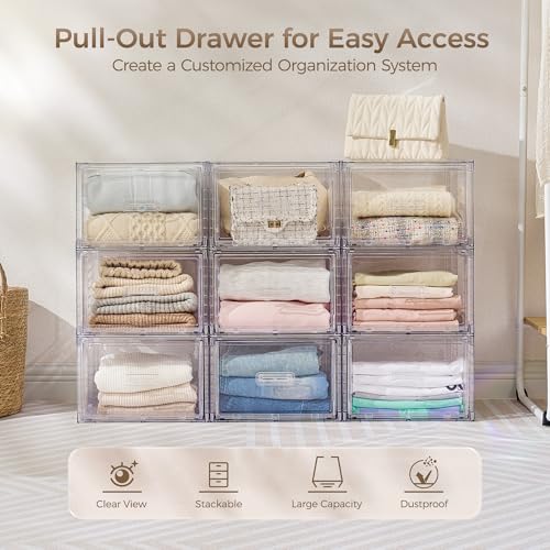 2 Pack Clear Stackable Storage Drawers 15QT (2 Count)