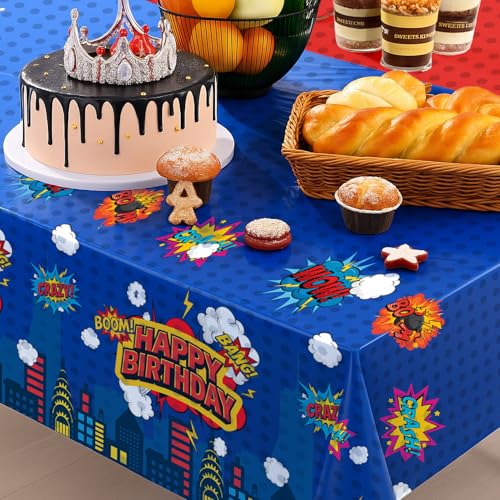 3 Piece Party Tablecloth Rectangle Table Covers for Birthday Party Decorations (3 Count)