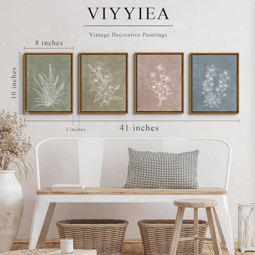 Framed Wall Art Decor for Living Room (4 Count)