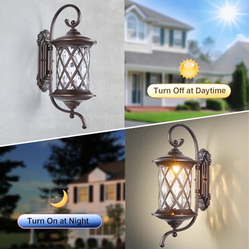 Oil Rubbed Bronze 24" Large Outdoor Coach Light Retro Exterior Waterproof Wall Lantern