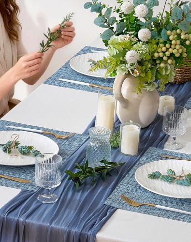 Deep Navy Woven Placemats Set of 8 (3 Count)