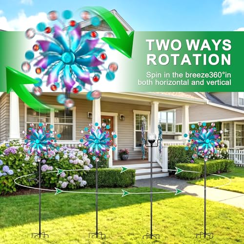 Solar Wind Spinner for Yard and Garden