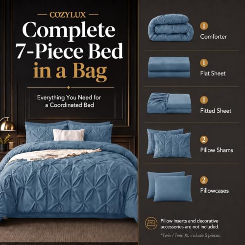 Twin Comforter Set Grayish Blue