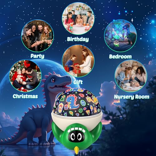 Dinosaur Night Light Projector for Kids Green Dino Toys for Boys