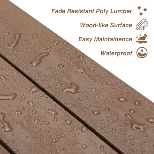 2 Person Poly Lumber Outdoor Garden Bench 700 Lbs Capacity