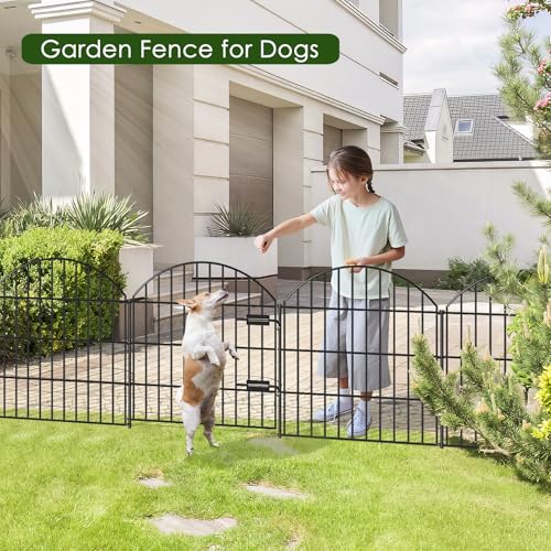 Metal Garden Fence with Gate 28 in x 37.3 ft