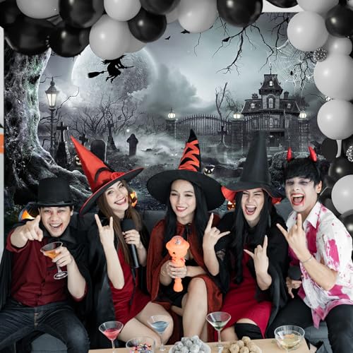 10x7ft Green Halloween Backdrop Spooky Photography Background