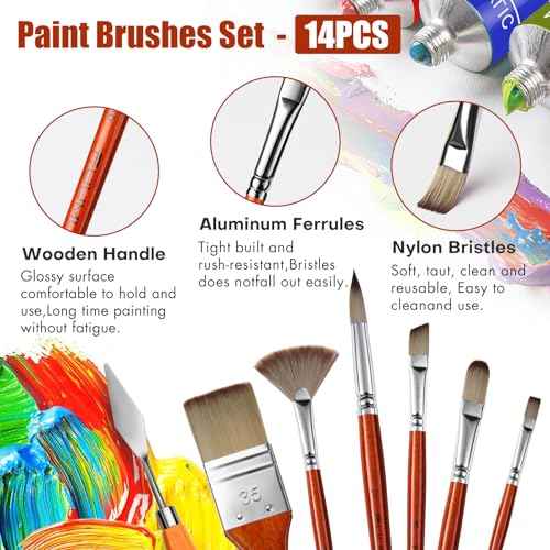 14pcs Acrylic Paint Brushes (14 Count)