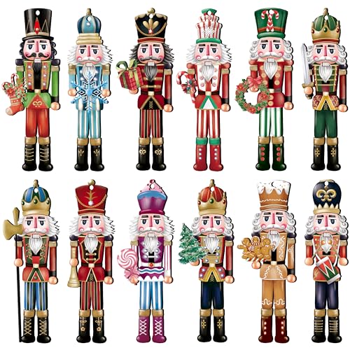 24 Pieces Christmas Nutcracker Wooden Ornaments