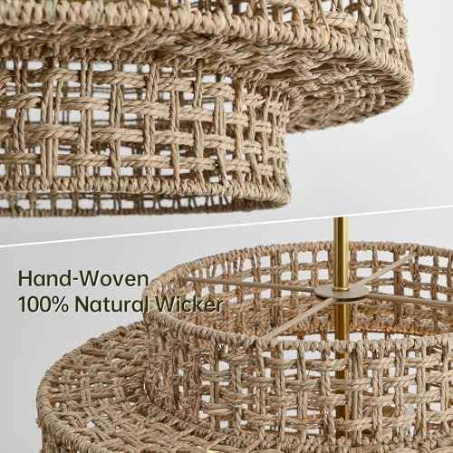17.7" Rattan Chandelier for Dining Room