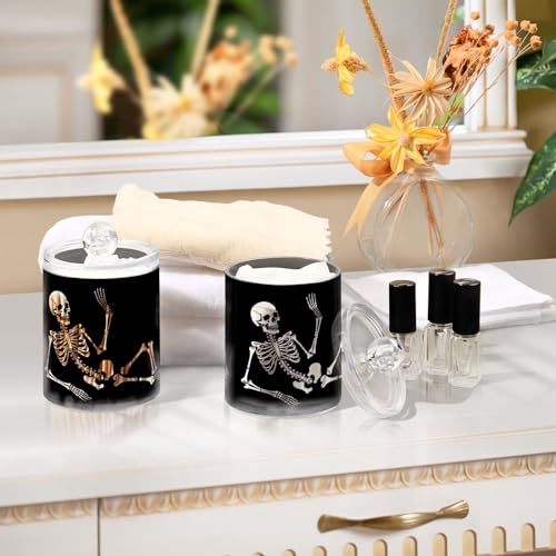 Halloween Skull 2PC Airtight Transparent Storage Jar (2 Count)