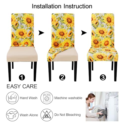 Pattern Chair Covers for Dining Room Set of 4