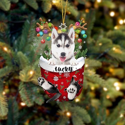 Husky 2 Dog Christmas Ornament