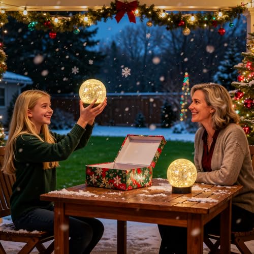 4 Packs Solar Globe Lights Outdoor USB Charged Garden Decor 3.94" Diameter 30LED 1000mAh Solar Globe Lights for Outdoor Indoor Mothers Day Gifts Holiday Decor (4 Count)