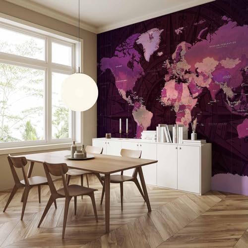 Premium Wall Mural World Map 79x55 in (4 Count)