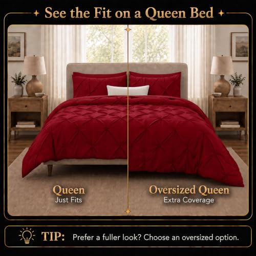 Queen Comforter Set Dark Red