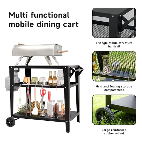 Outdoor Grill Cart with Wheels