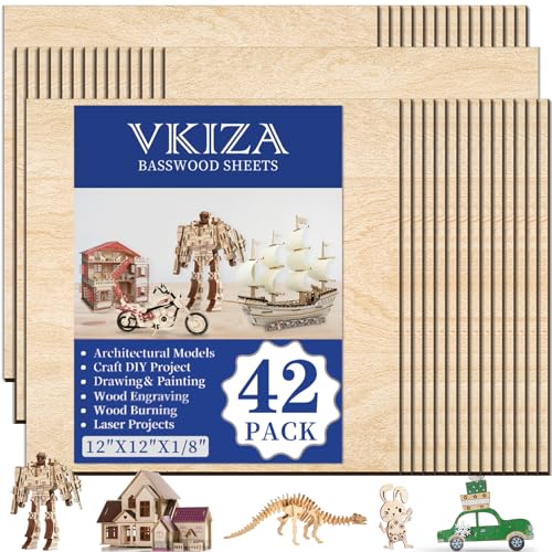 42 Pack Basswood Sheets 12"x12"x1 (42 Count)