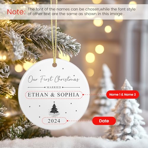 Personalized First Christmas Married Ornament 2026