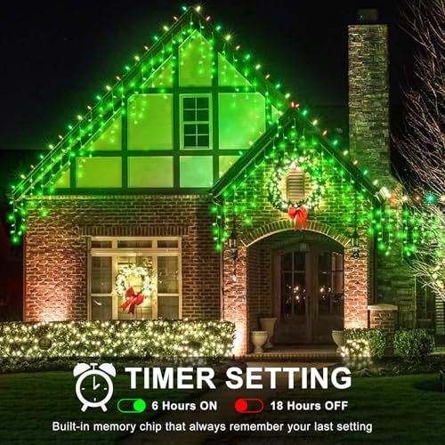 33FT 400 LED Icicle Lights for Outside