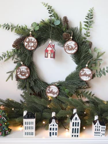 18 Pieces Wooden Sheet Music Nativity Christmas Ornaments Set (18 Count)